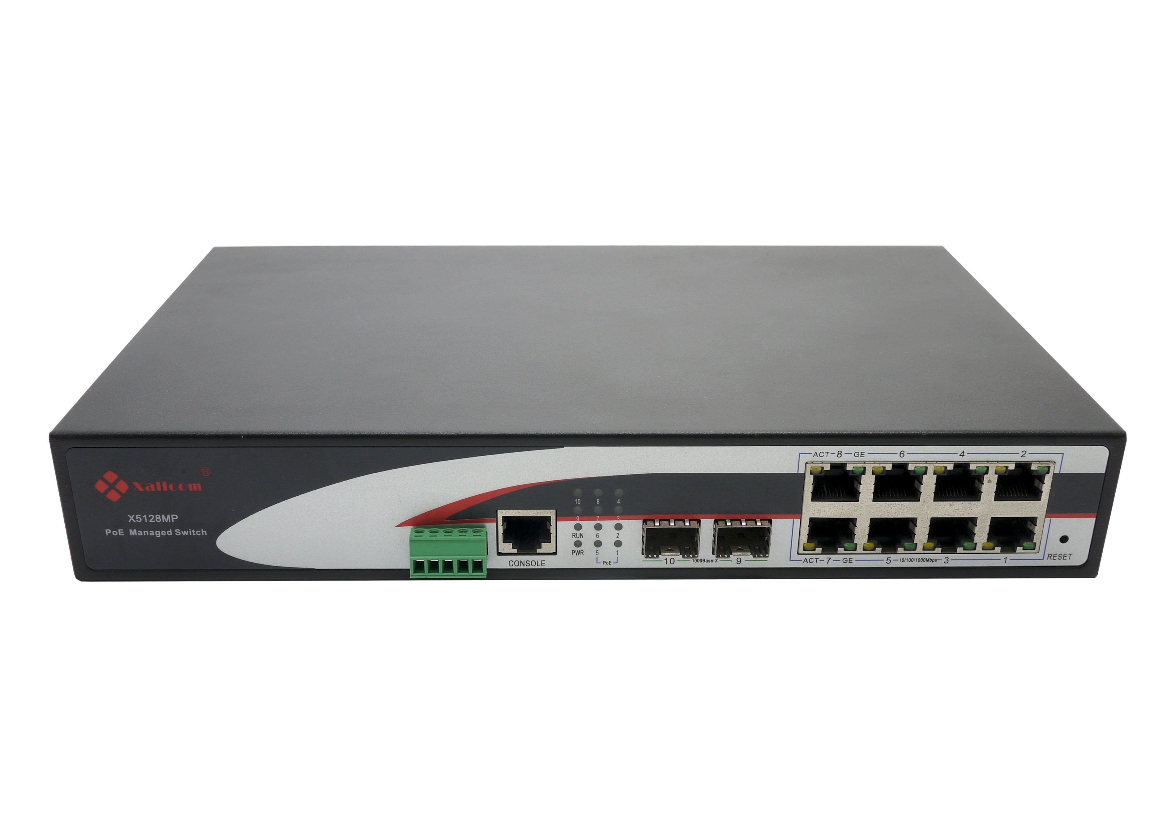 X5128P：2GE Fiber+8GE Copper managed PoE commercial switch